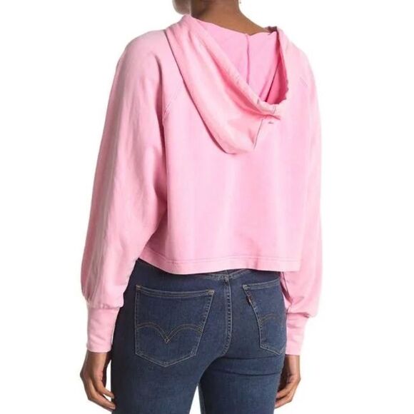 Elodie Women’s Pink Cropped Sweatshirt Hoodie Size Small - Picture 2 of 6